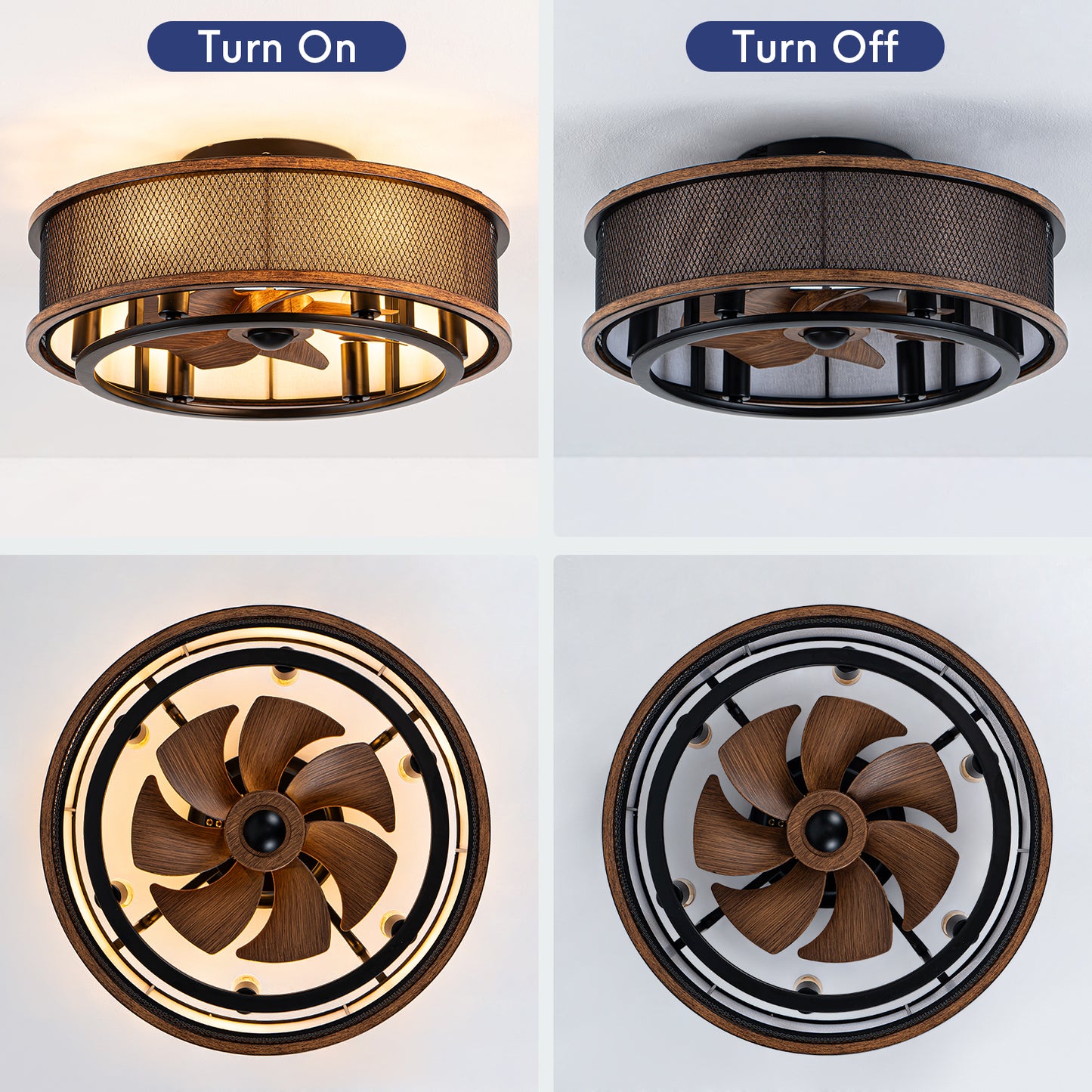 20" Industrial Ceiling Fan with Light