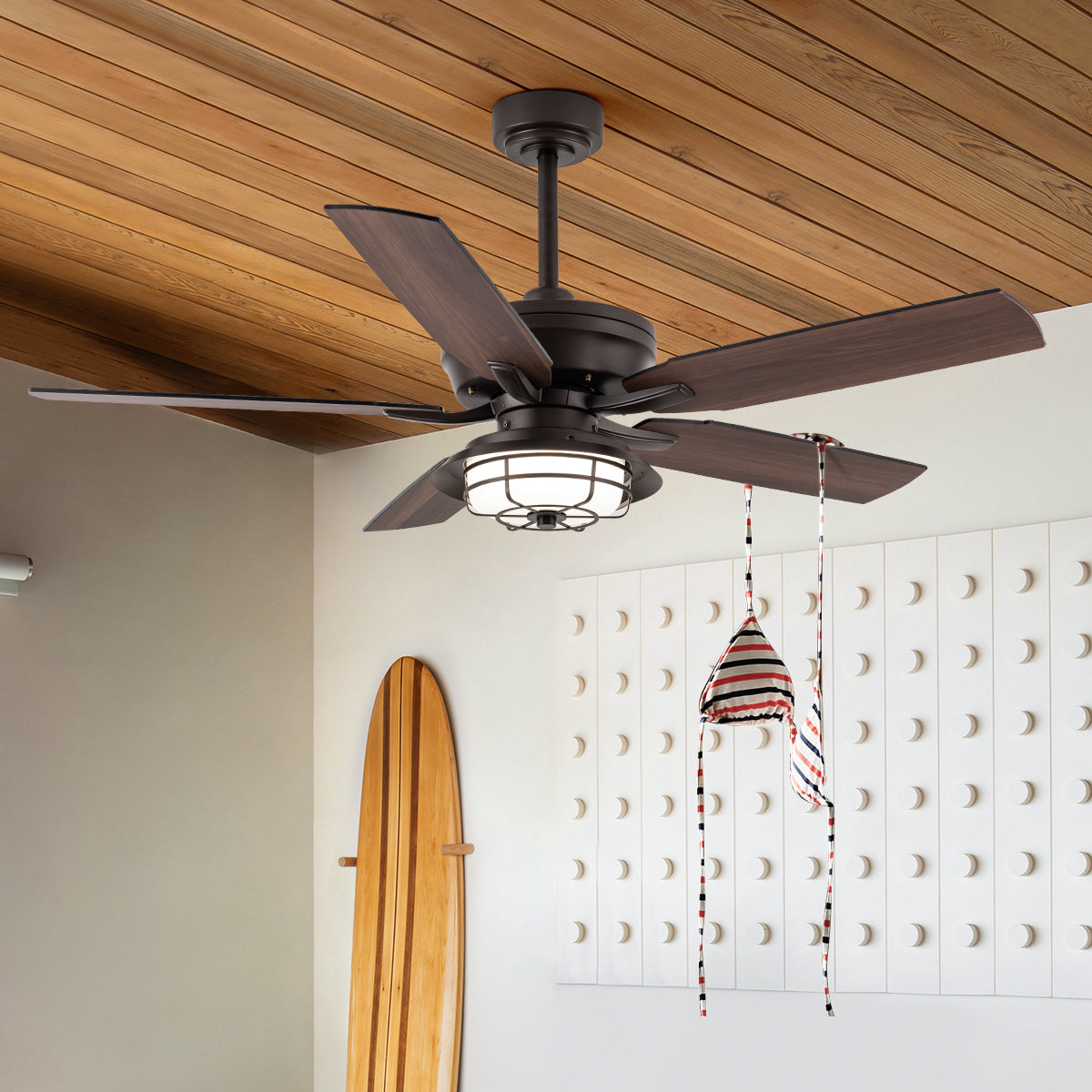 NORFOLK 52" Outdoor Ceiling Fans with Lights for Patios, Wet Rated