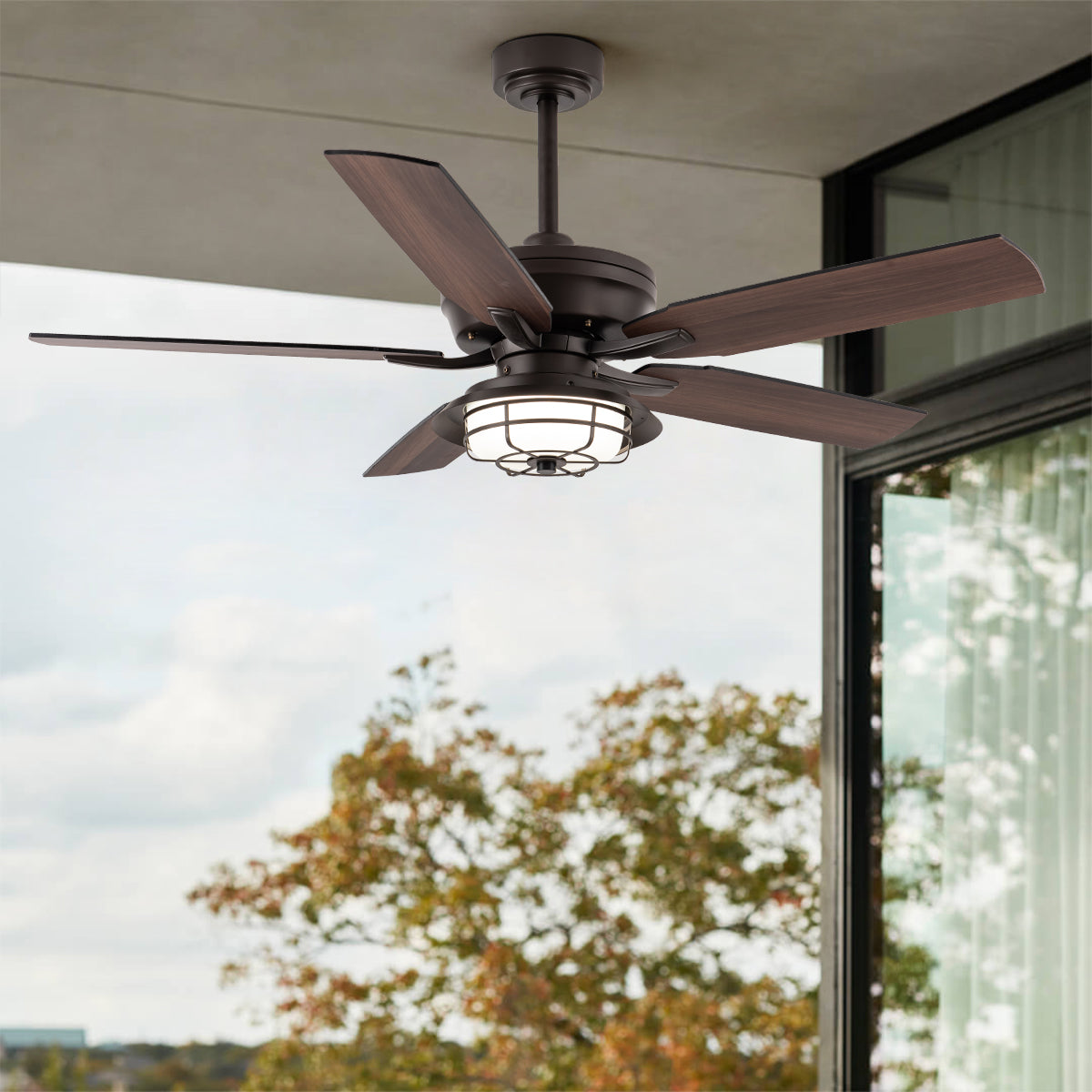 NORFOLK 52" Outdoor Ceiling Fans with Lights for Patios, Wet Rated