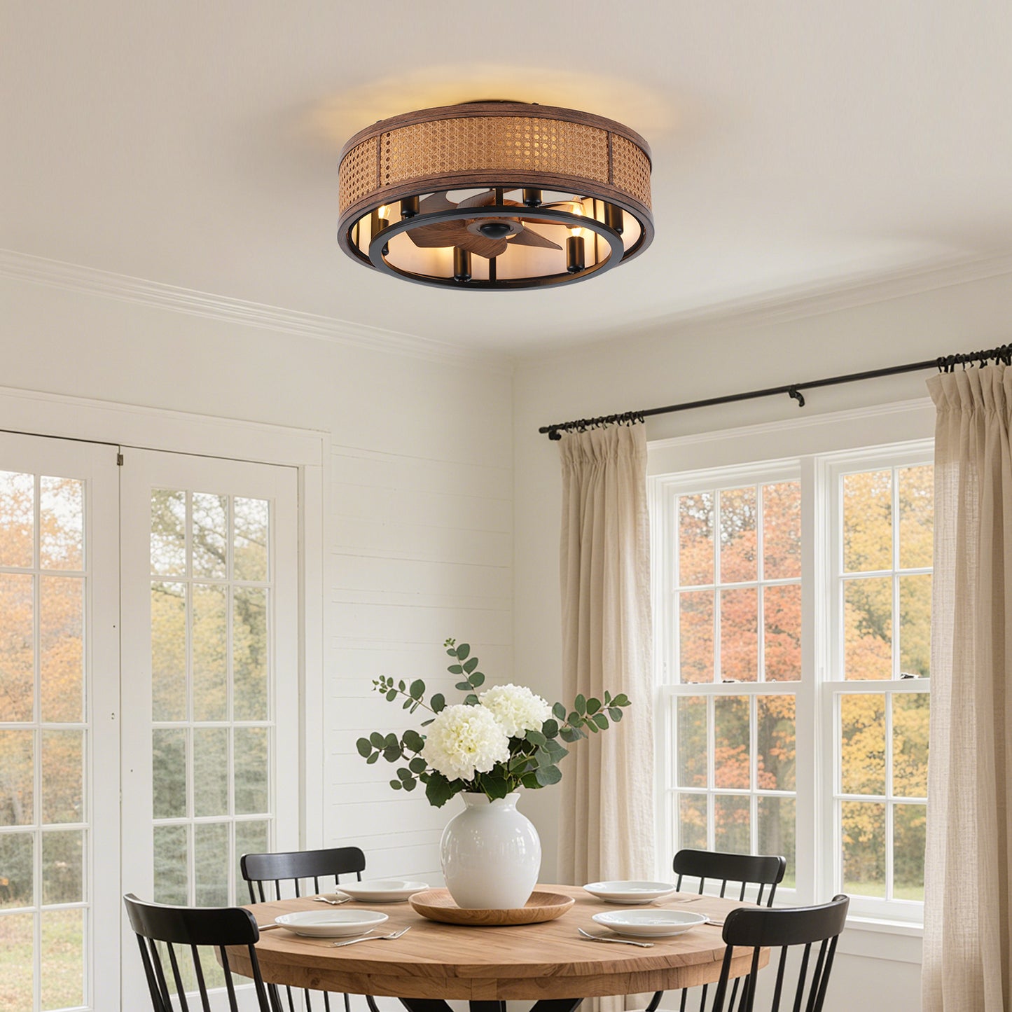 20" Boho Ceiling Fan with Light