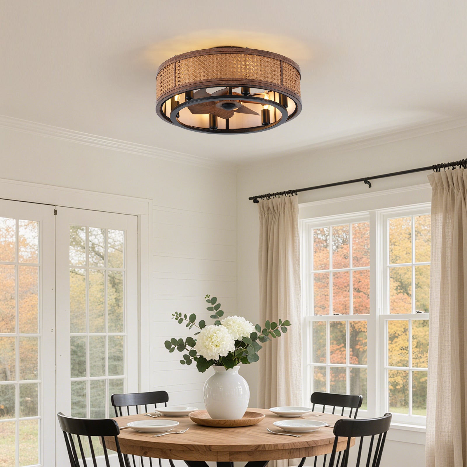 20" Boho Ceiling Fan with Light