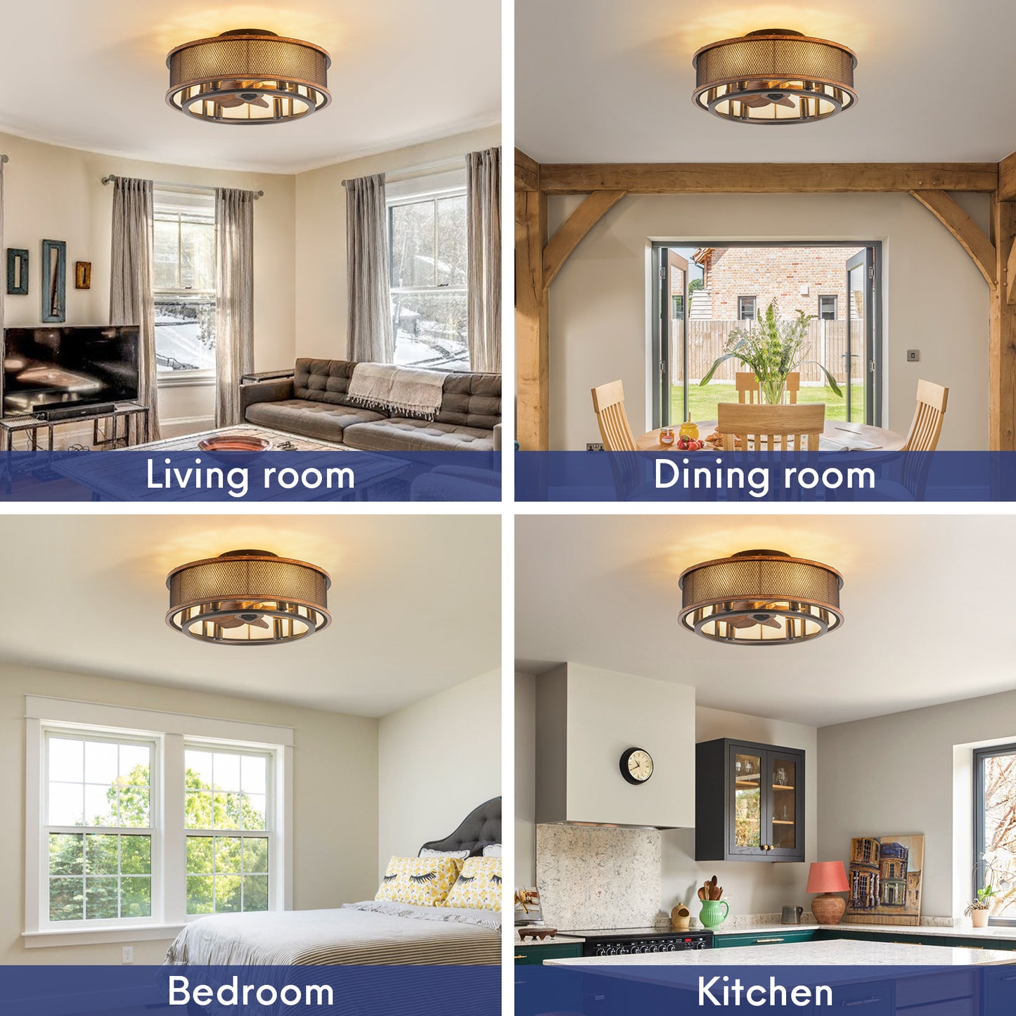 20" Industrial Ceiling Fan with Light