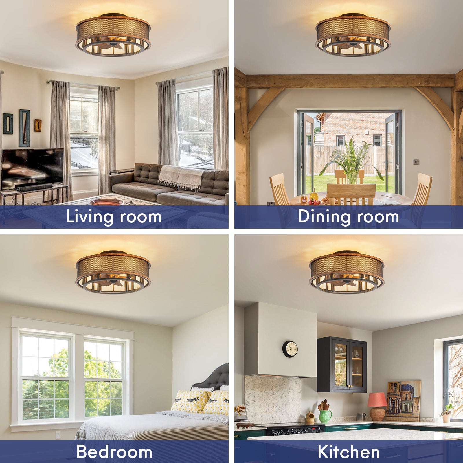 20" Industrial Ceiling Fan with Light