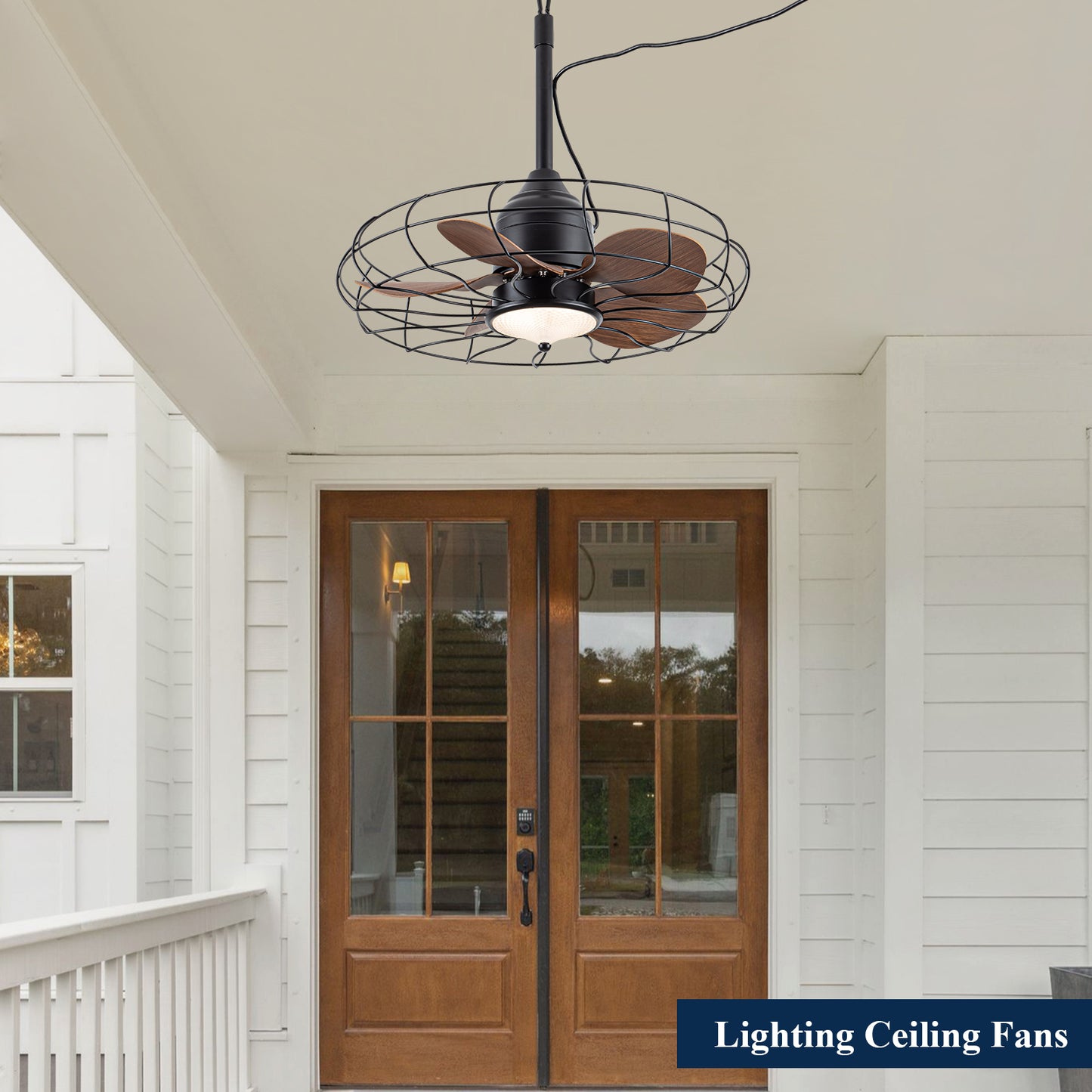 24'' Wet Rated Plug In Outdoor Ceiling Fans with Light NOR1129