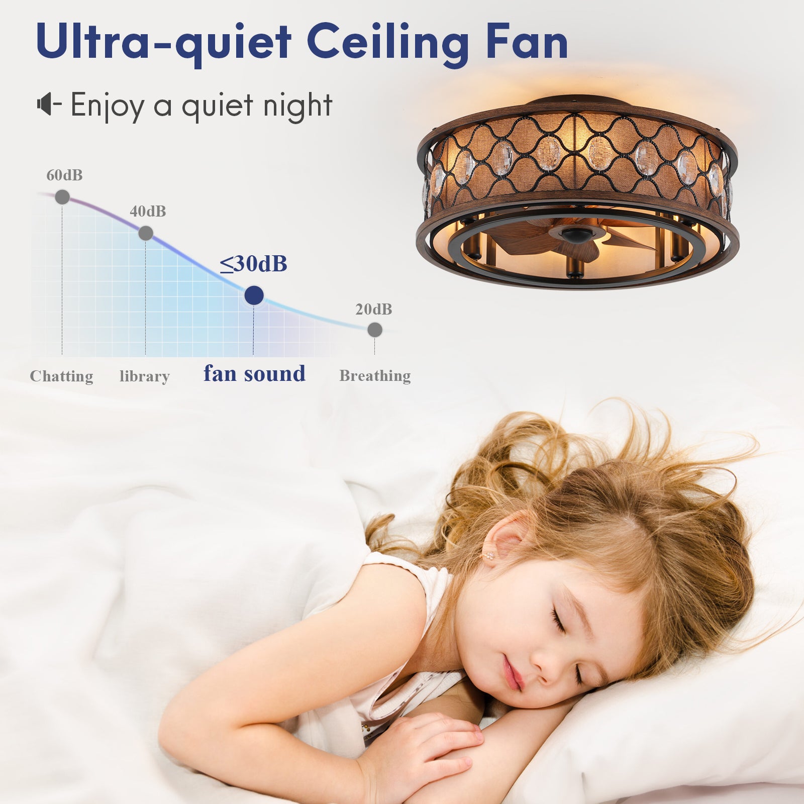 20" Farmhouse Caged Ceiling Fan with Light