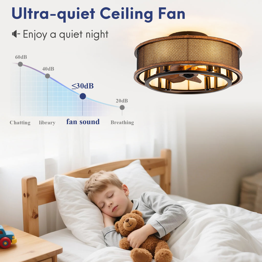 20" Industrial Ceiling Fan with Light